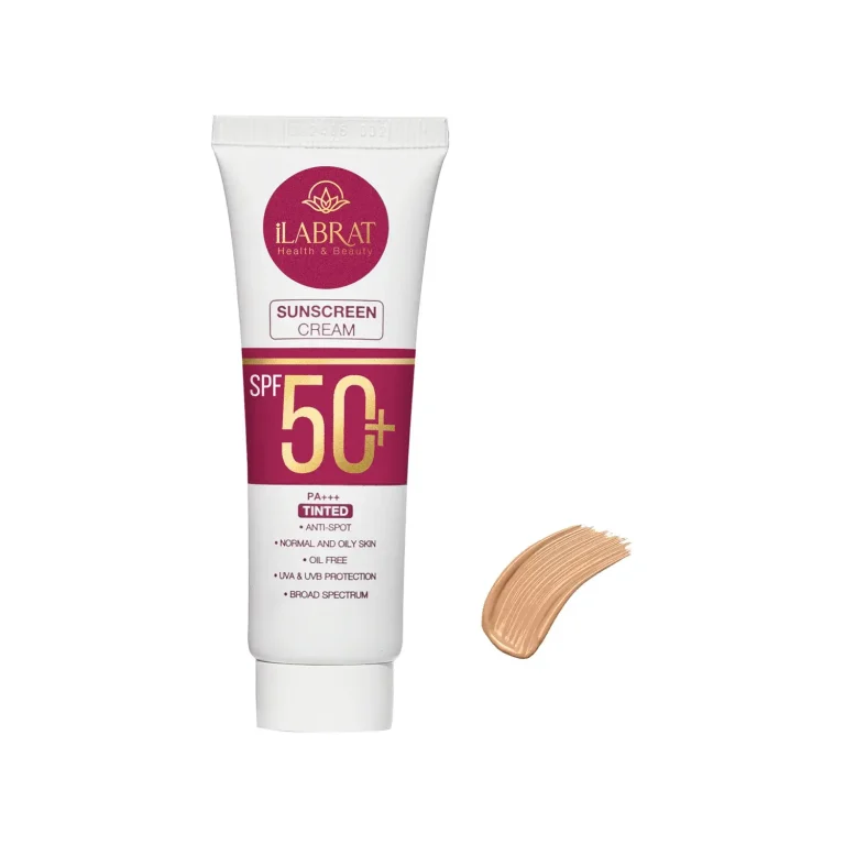 کرم ضد آفتاب و ضد لک فاقد چربی SPF 50 ایلابرت مناسب پوست های نرمال و چرب حجم 40 میلی لیتر – بژ طبیعی