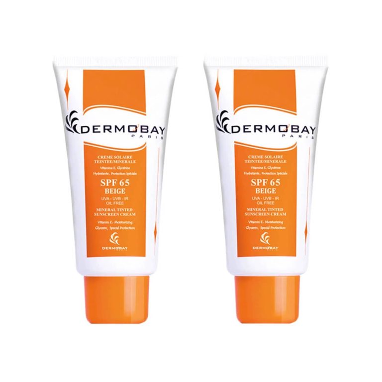 کرم ضد آفتاب مینرال فاقد چربی SPF 65 بژ درموبای مجموعه 2 عددی