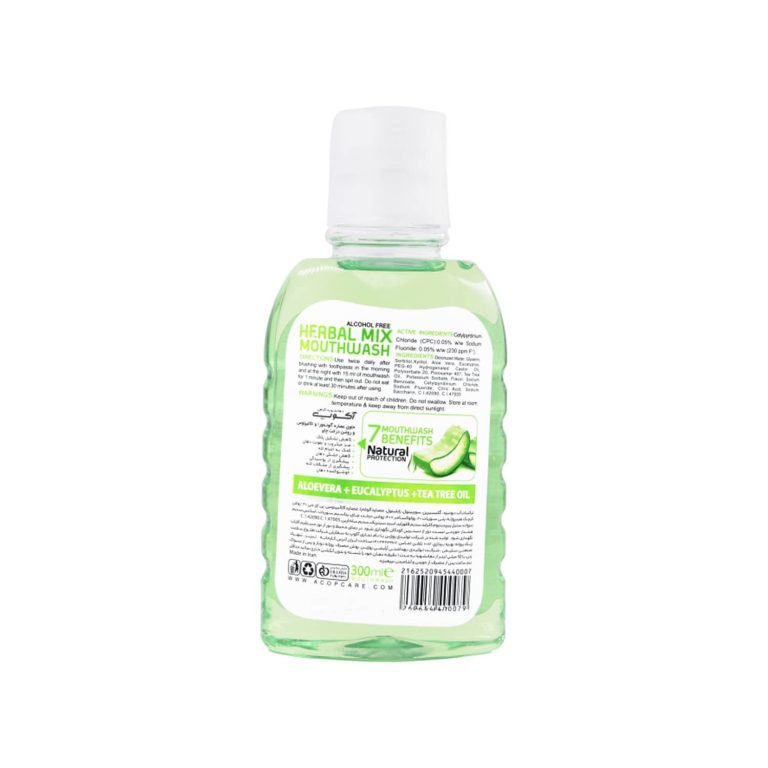 دهان شویه گیاهی آکوپ مدل Herbal Mix حجم 300 میلی لیتر
