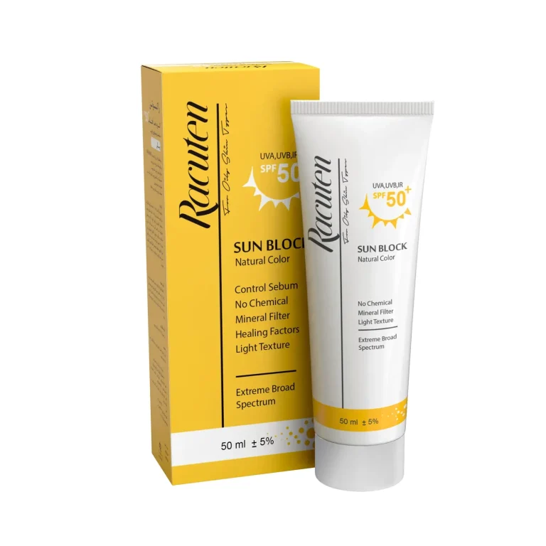 کرم ضد آفتاب رنگی SPF50 راکوتن مناسب پوست معمولی تا چرب – طبیعی