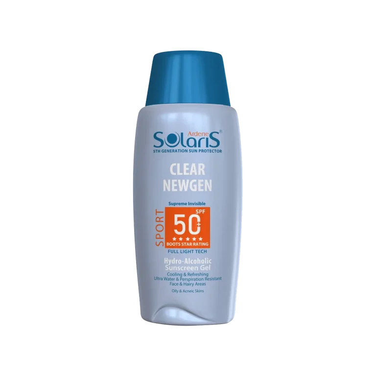 ژل ضد آفتاب sport کلییر نیوژن spf 50 آردن سولاریس مناسب پوست چرب و جوش دار حجم 100 میلی لیتر – بی رنگ