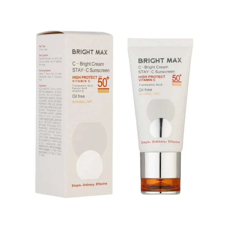 کرم ضد آفتاب ویتامین سی SPF50 برایت مکس – رنگی طبیعی