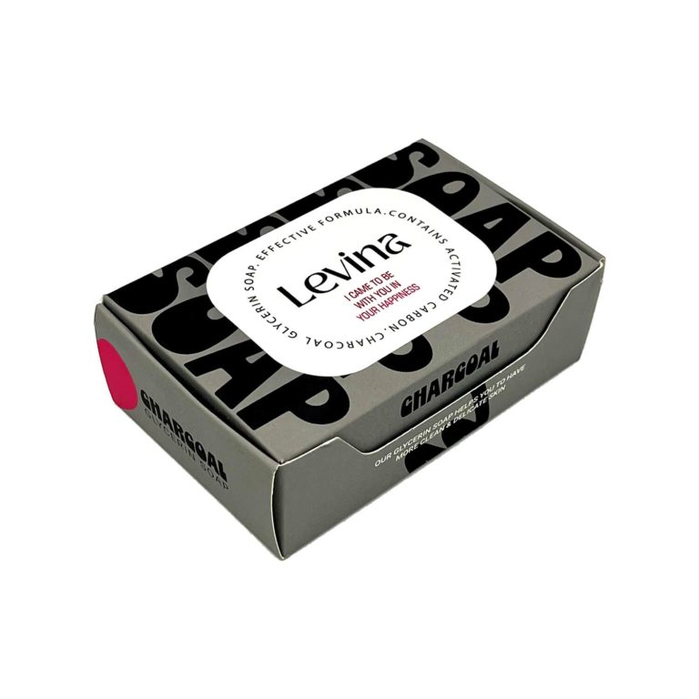صابون گلیسیرینه ذغالی لوینا حاوی کربن فعال وزن 120 گرم
