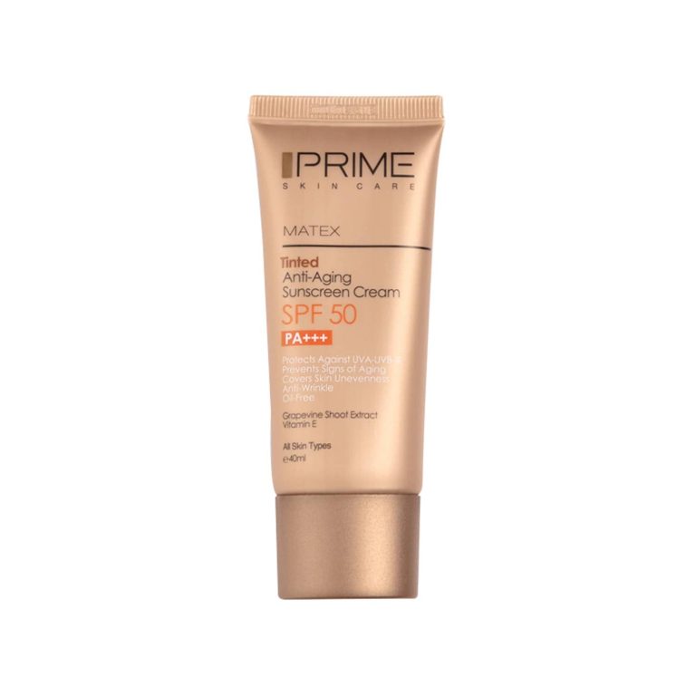 کرم ضد آفتاب جوان کننده پرایم مدل Matex Tinted SPF 50 حجم 40 میلی لیتر – بژ