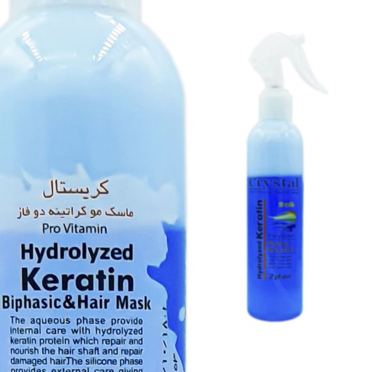 ماسک مو دوفاز کریستال مدل Hydrolyzed Keratin حجم 250 میلی لیتر مجموعه 2 عددی