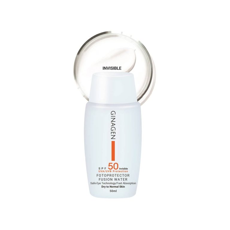 ضد آفتاب فیوژن واتر بی رنگ SPF 50 ژیناژن مناسب پوست خشک و نرمال حجم 50 میلی لیتر
