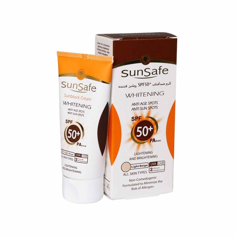 کرم ضد آفتاب و روشن کننده SPF 50 سان سیف حجم 50 میلی لیتر – بژ روشن