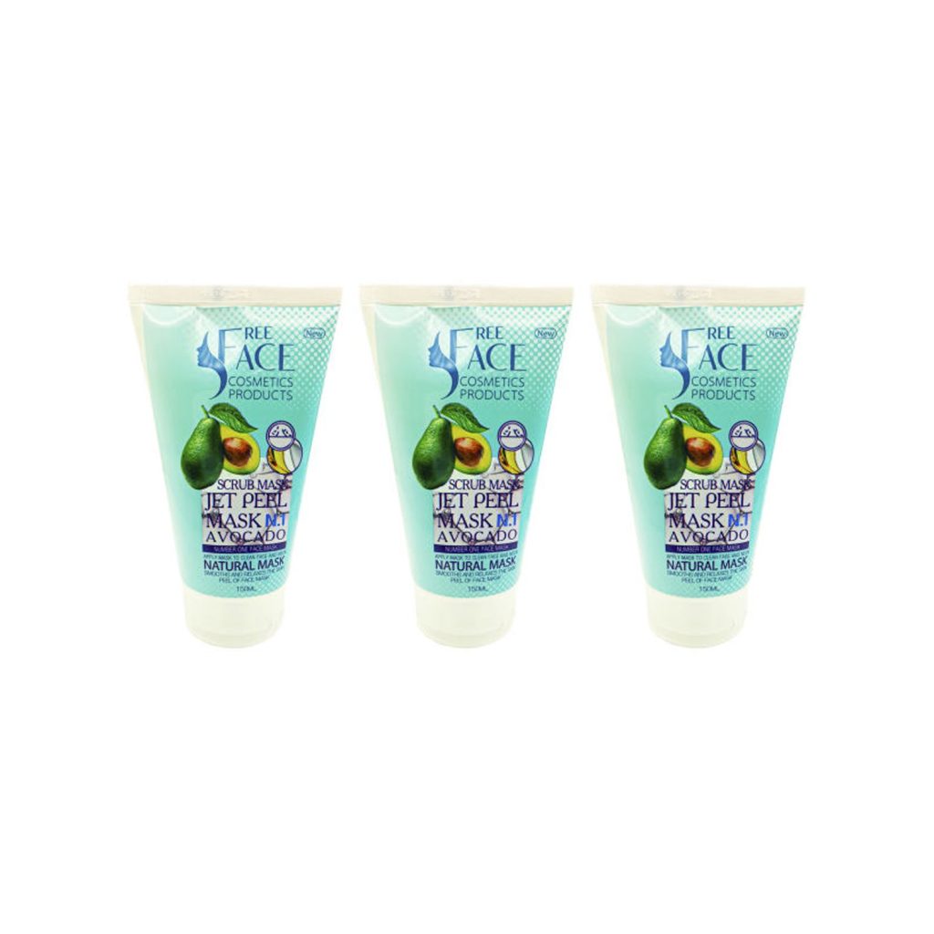 اسکراب لایه بردار پوست فری فیس مدل Avocado حجم 150 میلی لیتر مجموعه 3 عددی