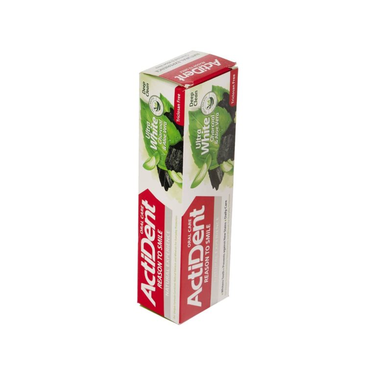 خمیر دندان الترا وایت اکتیدنت حاوی زغال فعال و عصاره آلوئه ورا وزن 100 گرم