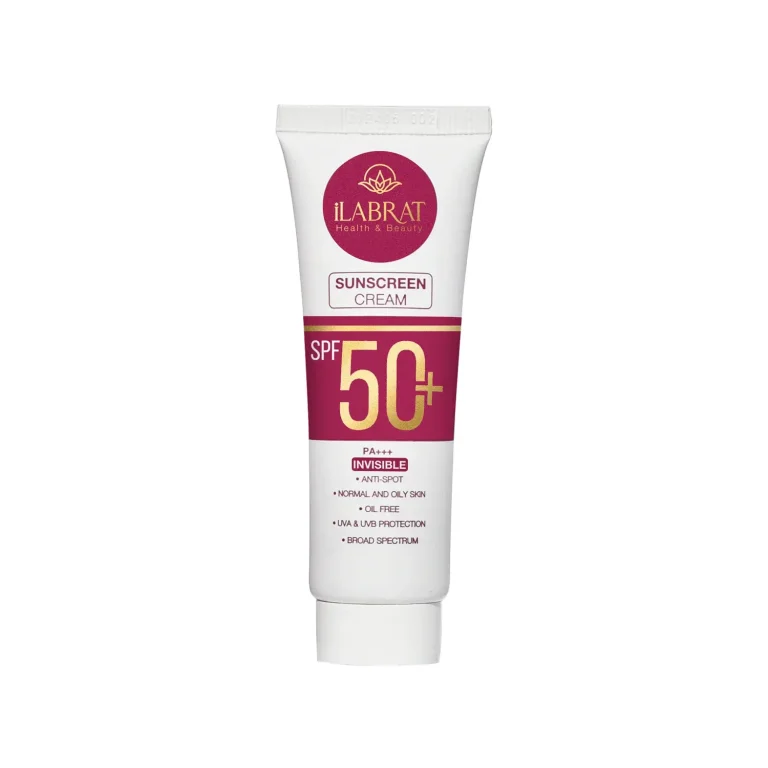 کرم ضد آفتاب و ضد لک فاقد چربی SPF 50 ایلابرت مناسب پوست های نرمال و چرب حجم 40 میلی لیتر – بی رنگ