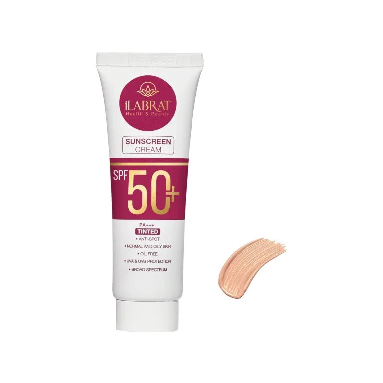 کرم ضد آفتاب و ضد لک فاقد چربی SPF 50 ایلابرت مناسب پوست های نرمال و چرب حجم 40 میلی لیتر – بژ روشن