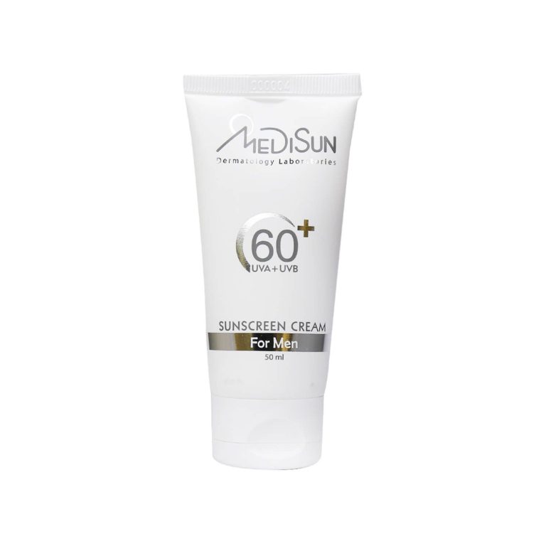 کرم ضد آفتاب مردانه مدیسان SPF60 مناسب انواع پوست حجم 50 میلی لیتر – بی رنگ