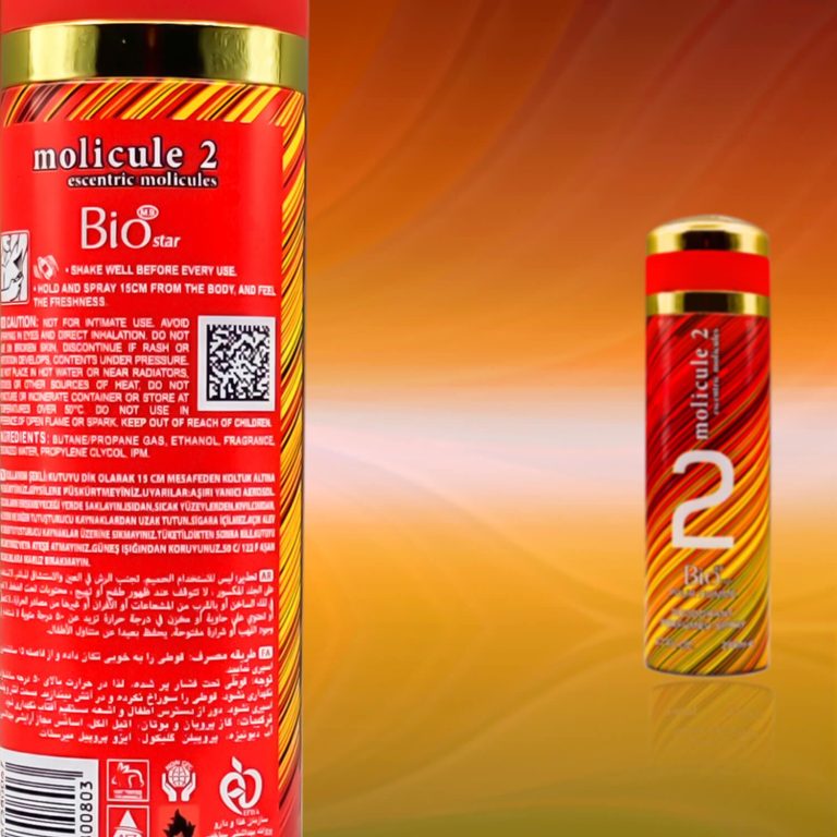 اسپری بدن مردانه بیو استار مدل Molicule 2 حجم 200 میلی لیتر